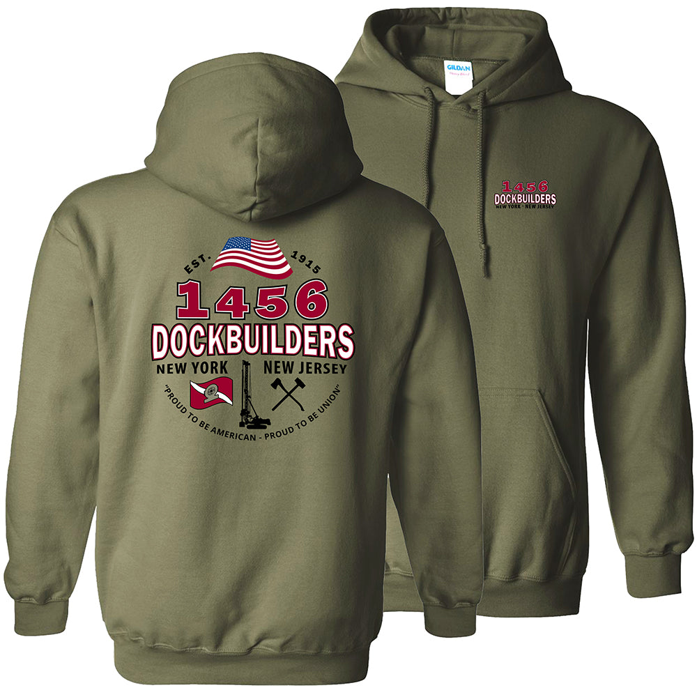 Dock Builders 1456 OG Hoodie - DOCKBUILDERS OG HOODIES MMILITARY GREEN