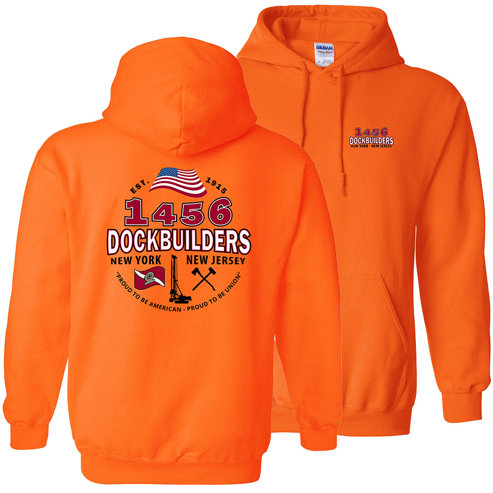 Dock Builders 1456 OG Hoodie - DOCKBUILDERS OG HOODIES SAFETY ORANGE
