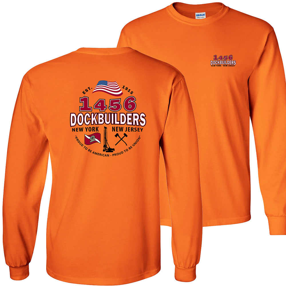 Dock Builders 1456 OG Long Sleeve - DOCKBUILDERS OG LSLEEVE SAFETY ORANGE