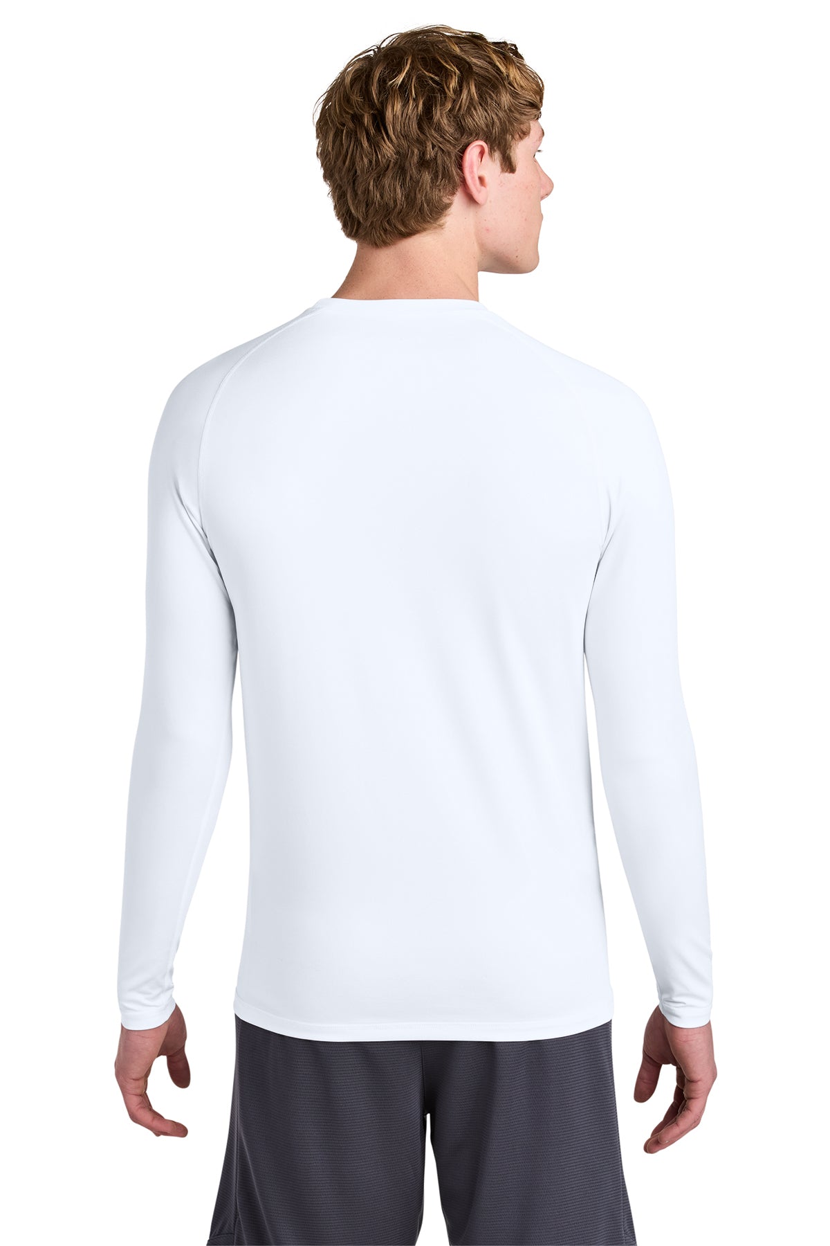Hamptons Fitness Compression Long Sleeve Tee ST120LS white back view