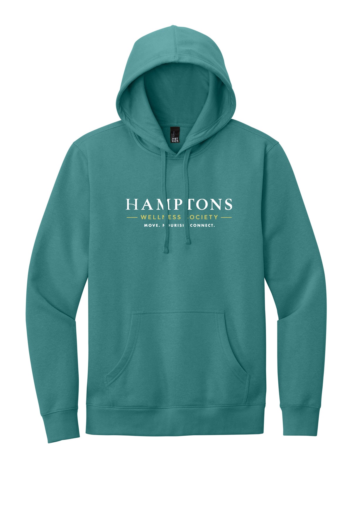 Hamptons Wellness Society DT6100 hoodie in Eucalyptus Blue, front view