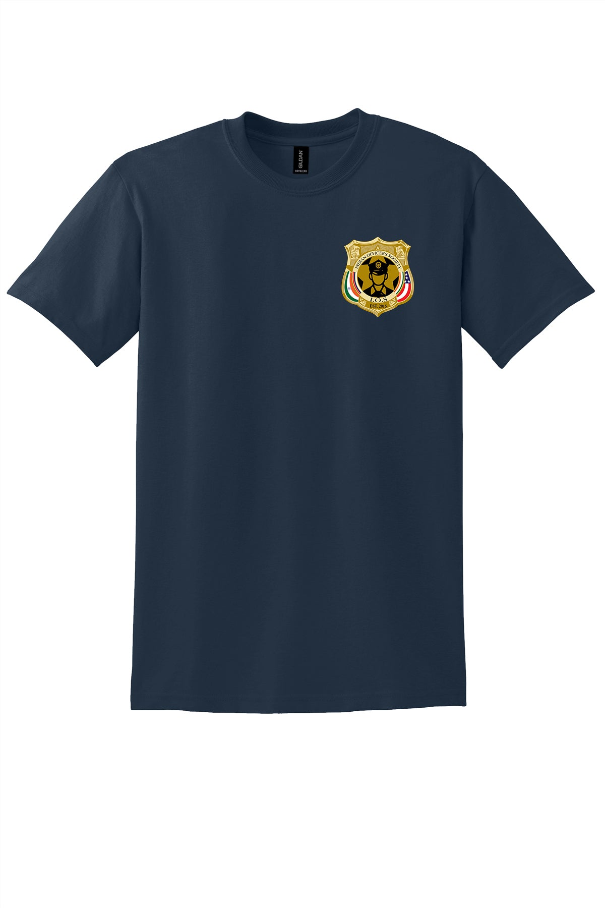 Indian Officers Society IOS 50/50 T-Shirt 8000 Navy front badge