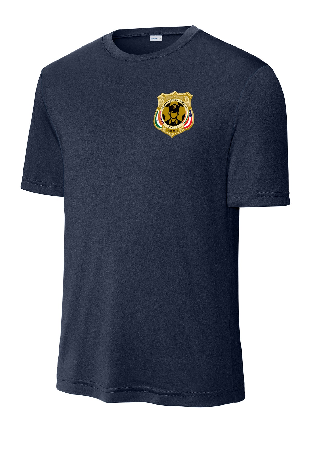 Indian Officers Society IOS Performance T-Shirt ST350 True Navy front badge