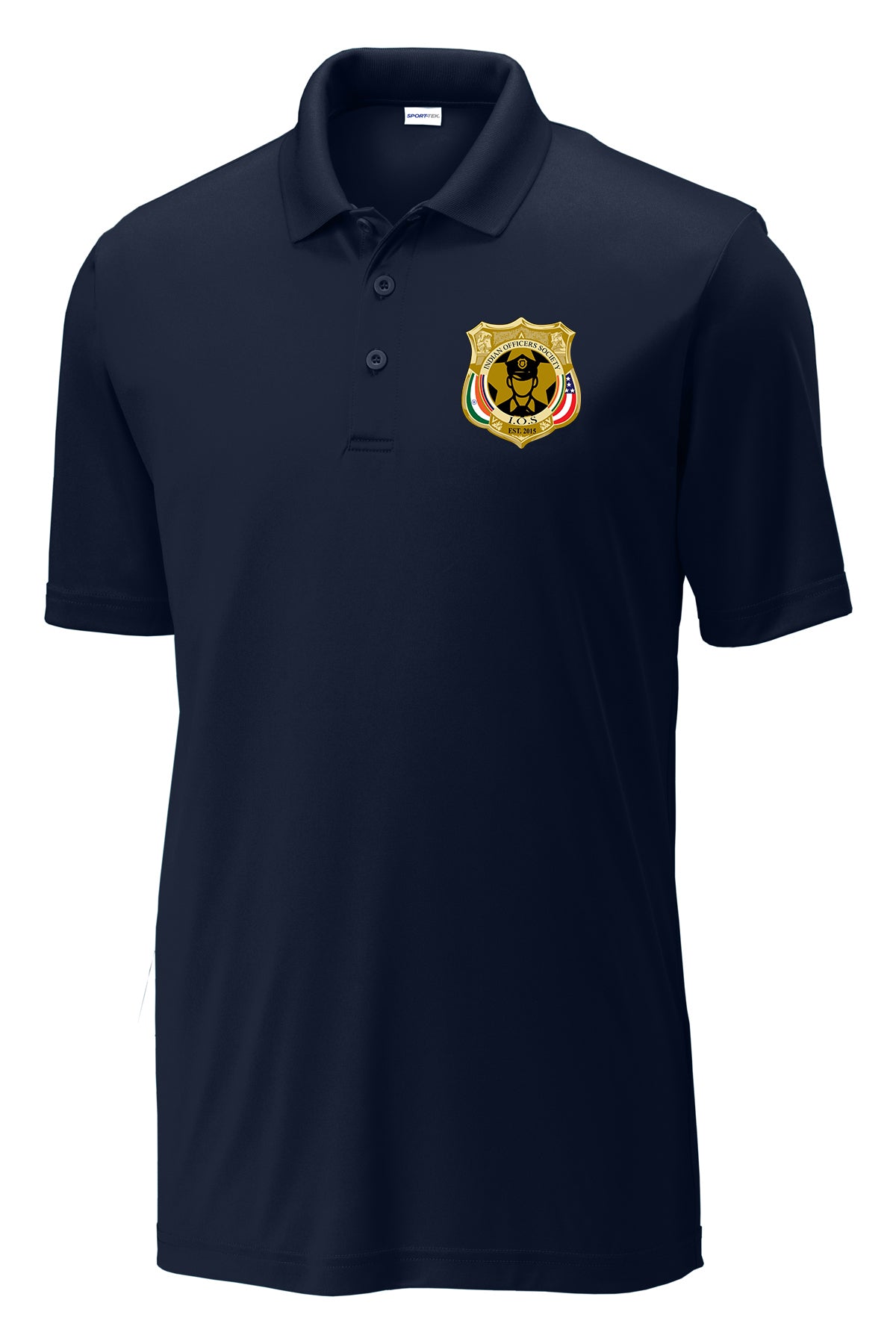 Indian Officers Society IOS Performance Polo ST550 True Navy front badge