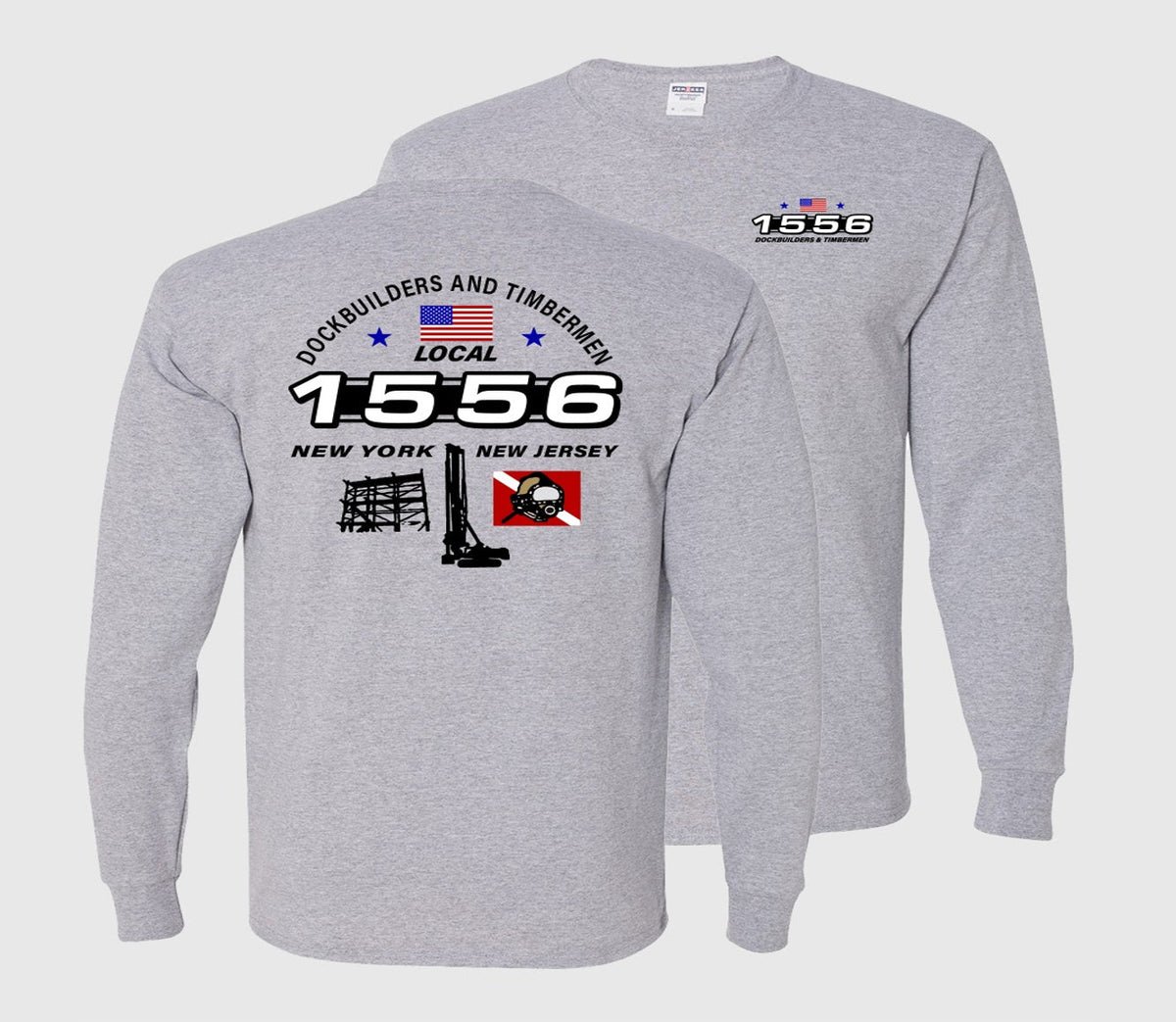 Dockbuilders & Timbermen Local 1556 Long Sleeve - Sport Grey