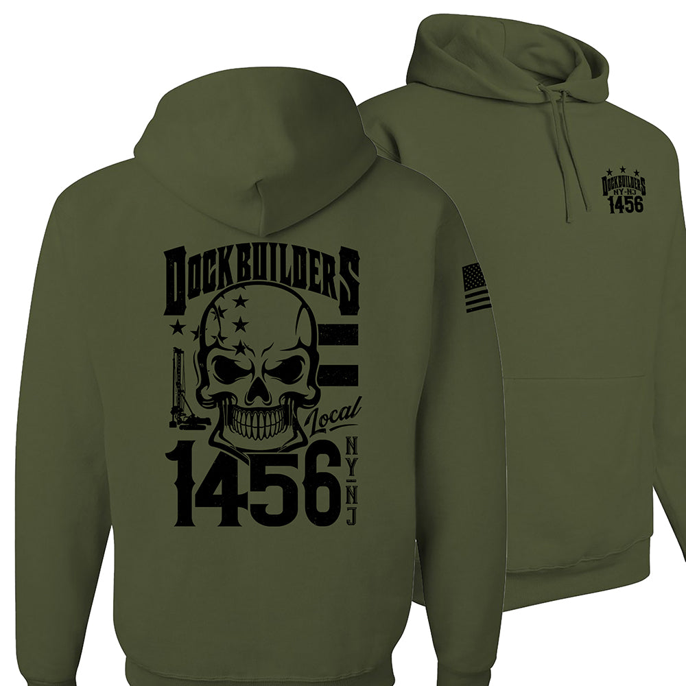Dock Builders 1456 Skull Hoodie (Copy) - DOCKBUILDERS SKULL HOODIES MILITARY GREEN