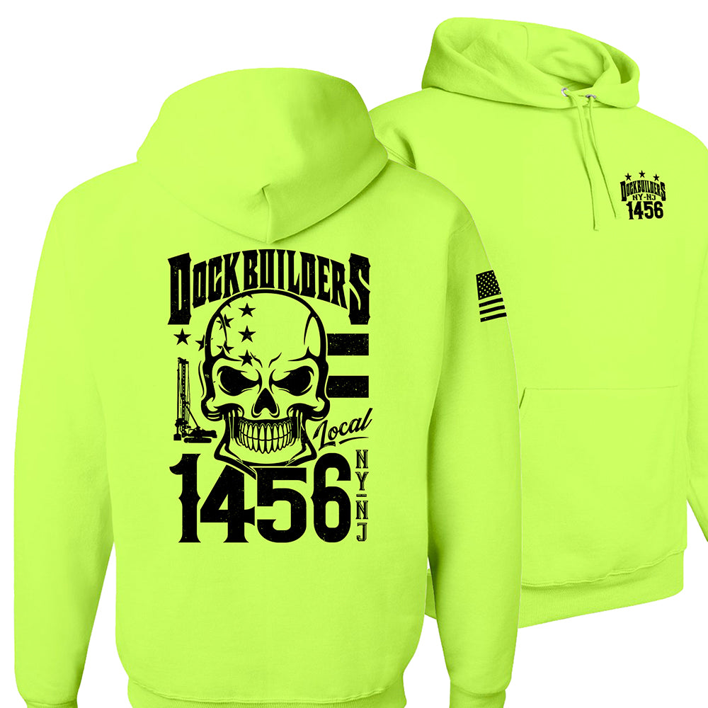 Dock Builders 1456 Skull Hoodie (Copy) - DOCKBUILDERS SKULL HOODIES SAFETY YELLOW