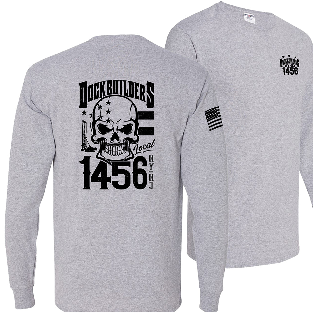 Dock Builders 1456 Skull Long Sleeve (Copy) - DOCKBUILDERS SKULL LSLEEVE SPORTGREY