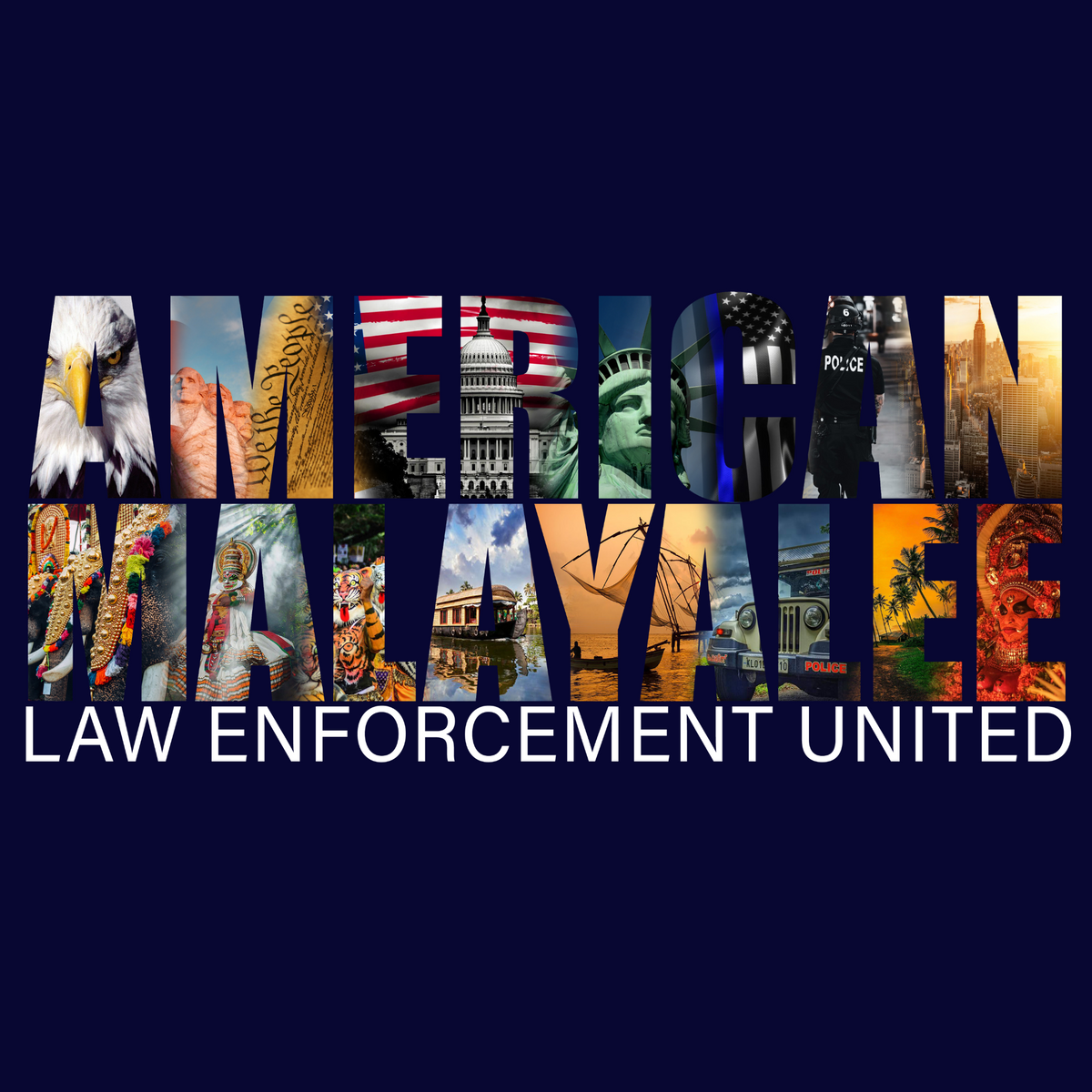 American Malayalee Law Enforcement United AMLEU back artwork
