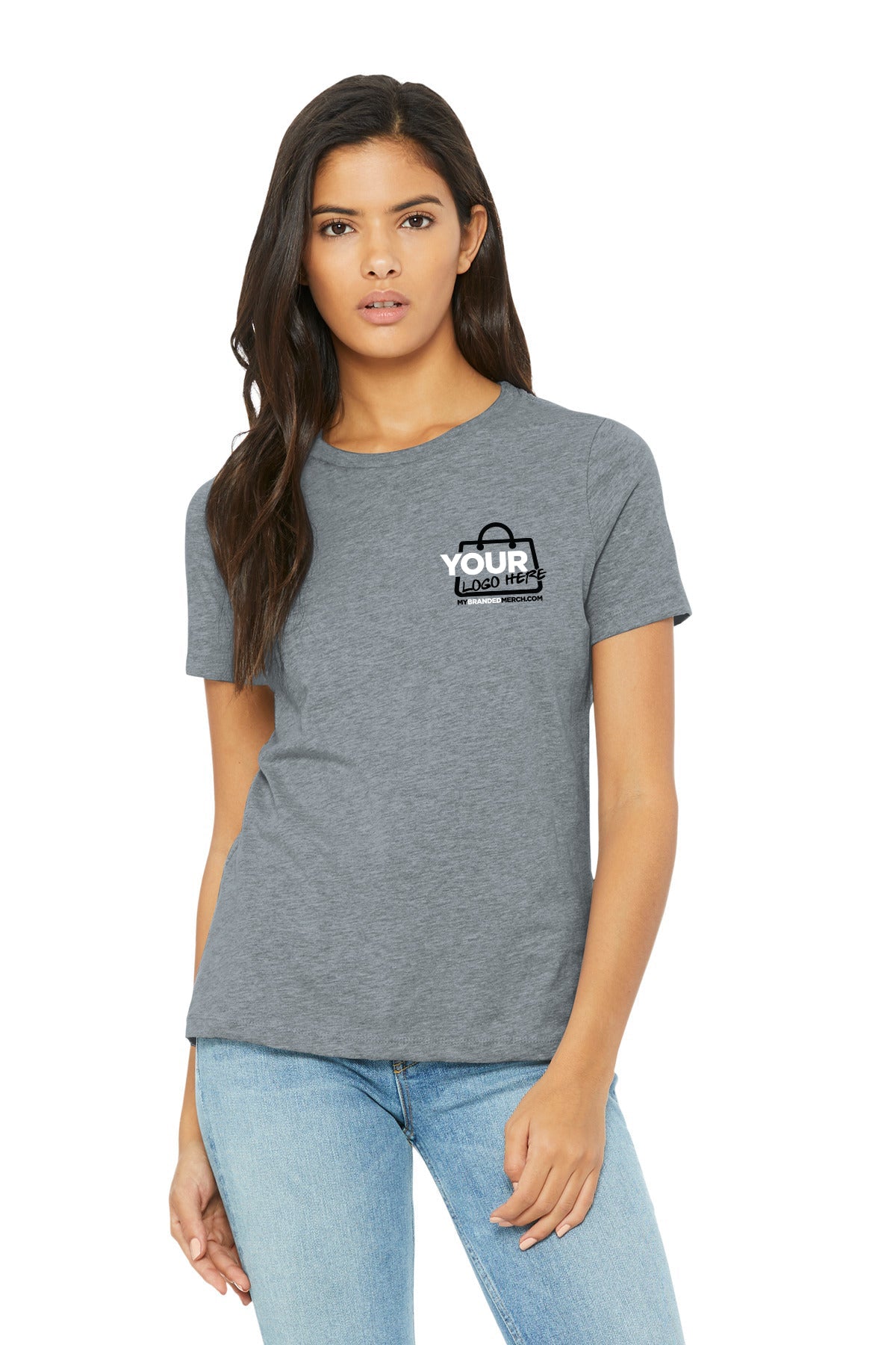 Custom logo BELLA+CANVAS® Women's Relaxed CVC Tee BC6400CVC decoration preview