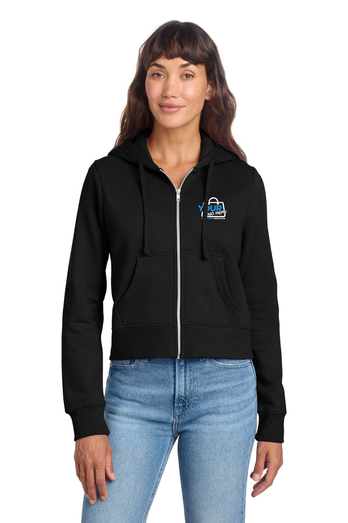 Custom logo District® Women's V.I.T.™ Fleece Full-Zip Hoodie DT6103 decoration preview
