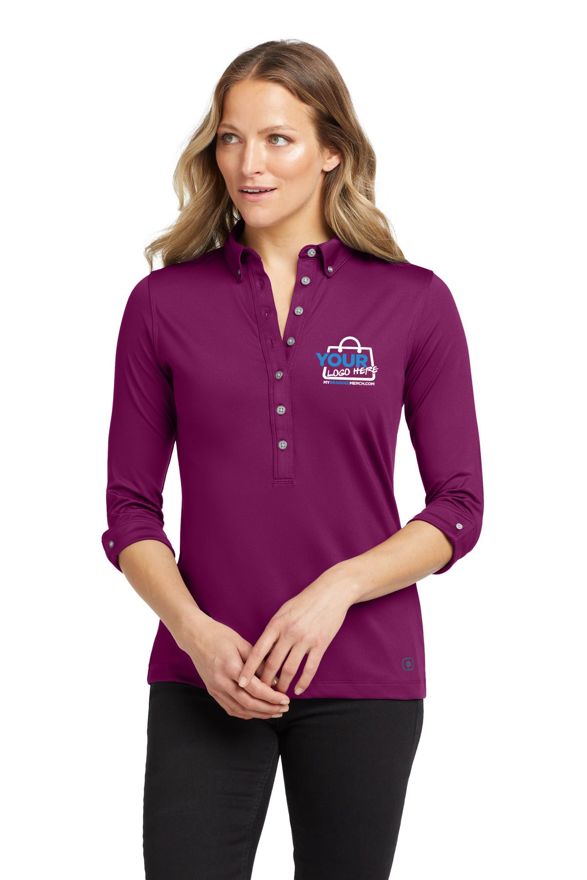 Custom logo OGIO® Women's Gauge Polo. LOG122 decoration preview