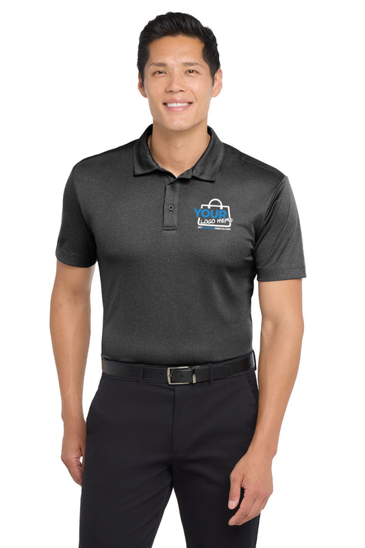 Custom logo Port Authority ® Heathered Silk Touch ™ Performance Polo. K542 decoration preview