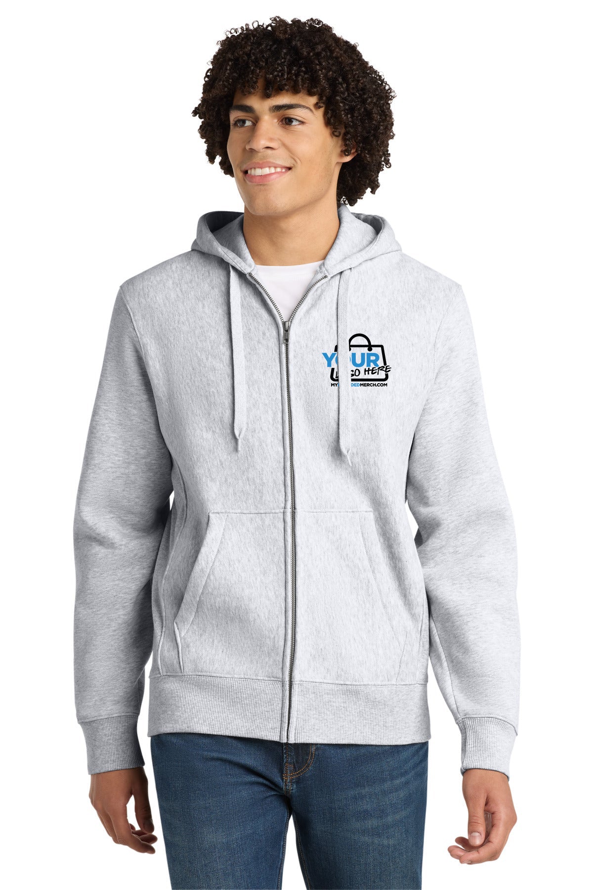 Custom logo Sport-Tek® Super Heavyweight Full-Zip Hooded Sweatshirt. F282 decoration preview