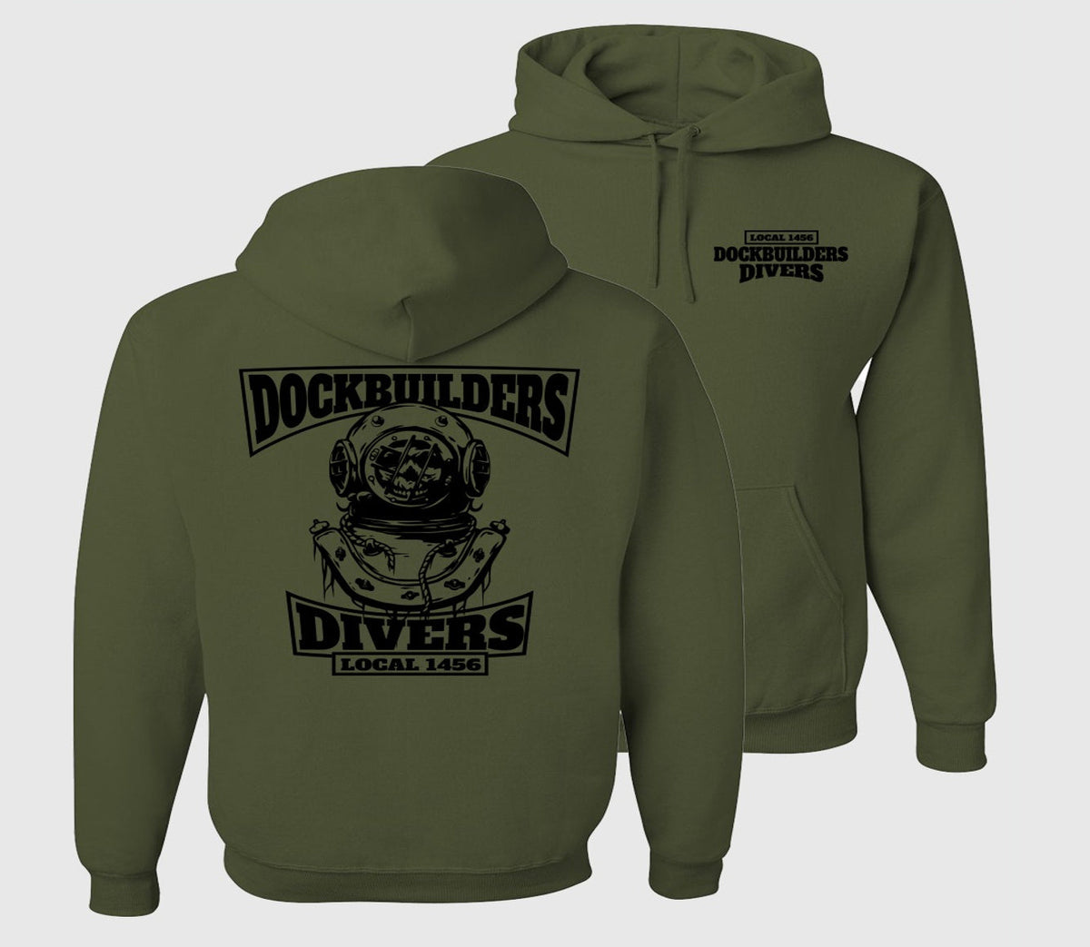 Dock Builders 1456 Divers Hoodie - Military Green