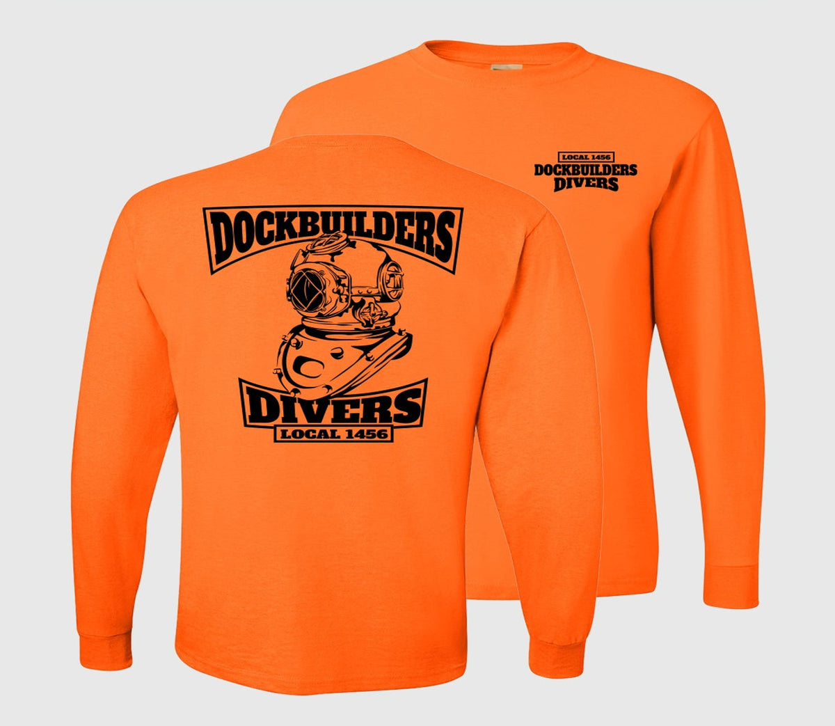 Dock Builders 1456 Divers Long Sleeve - Safety Orange