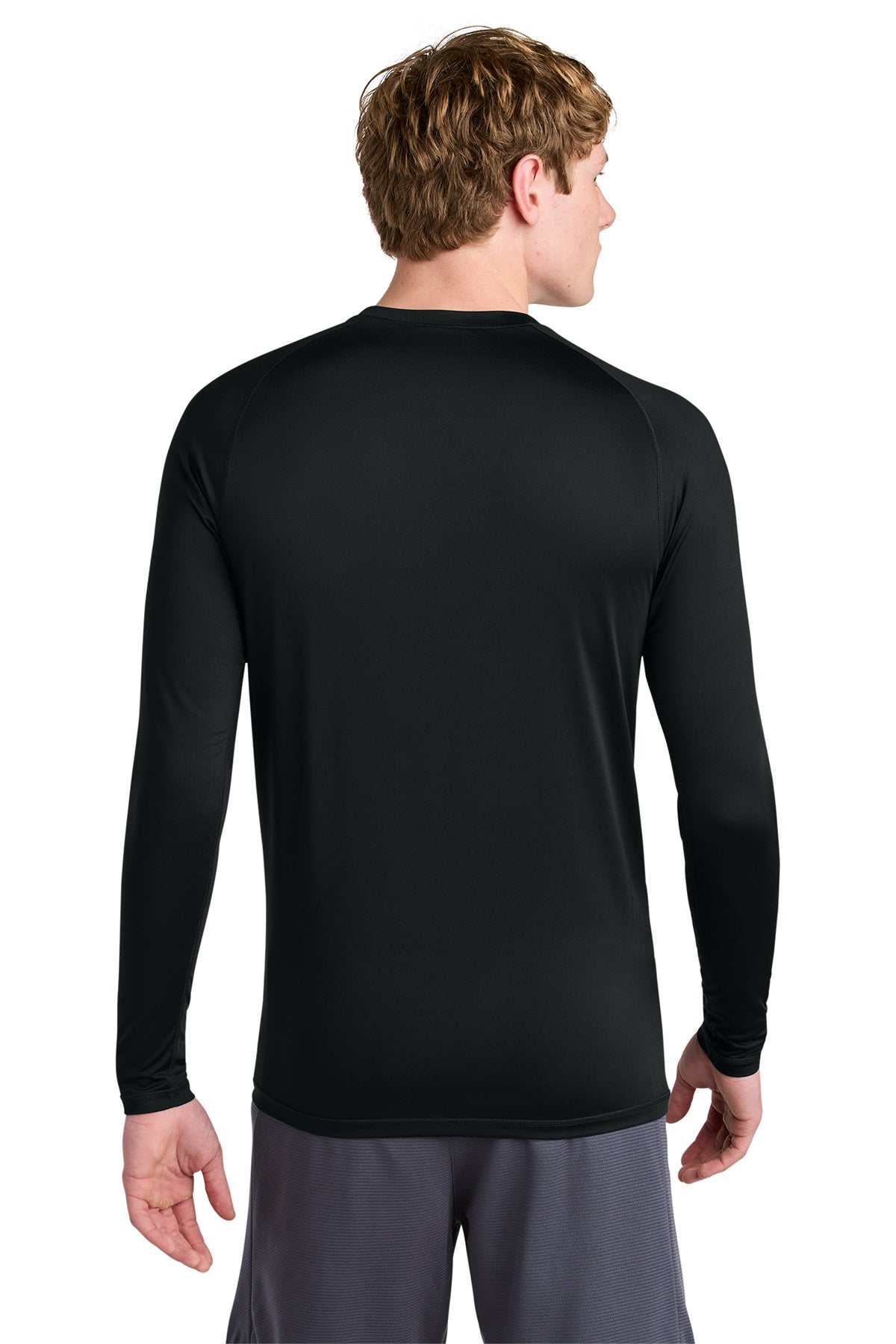 Hamptons Fitness Compression Long Sleeve Tee ST120LS black back view