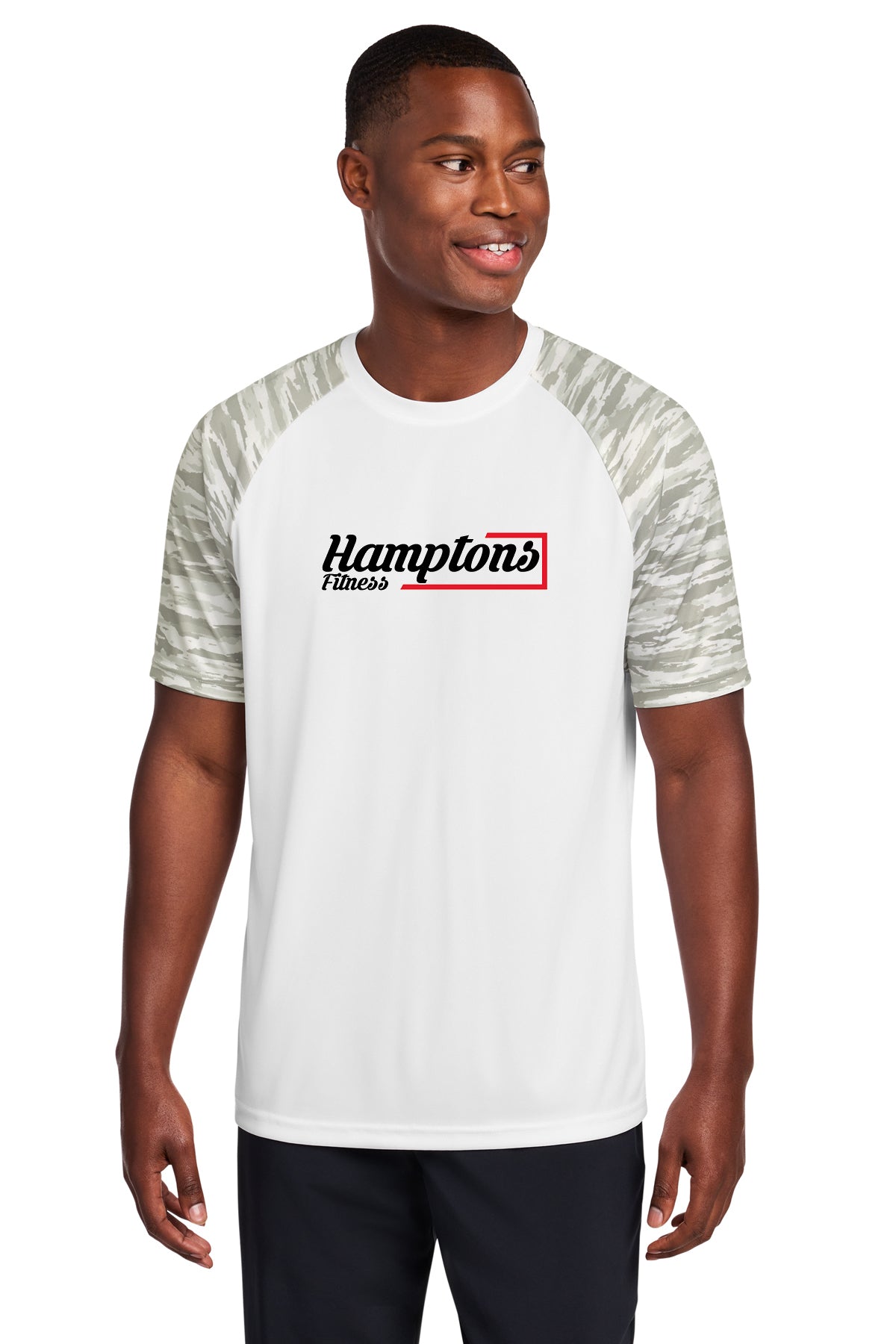 Hamptons Fitness ST376 white performance tee front