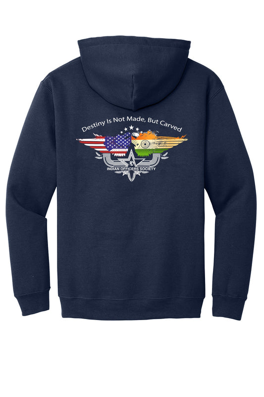 Indian Officers Society IOS Hoodie 18500 Navy back design