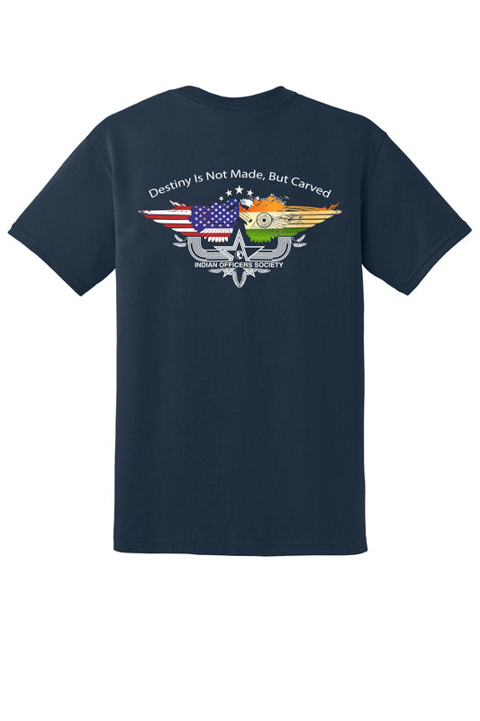 Indian Officers Society IOS 50/50 T-Shirt 8000 Navy back design