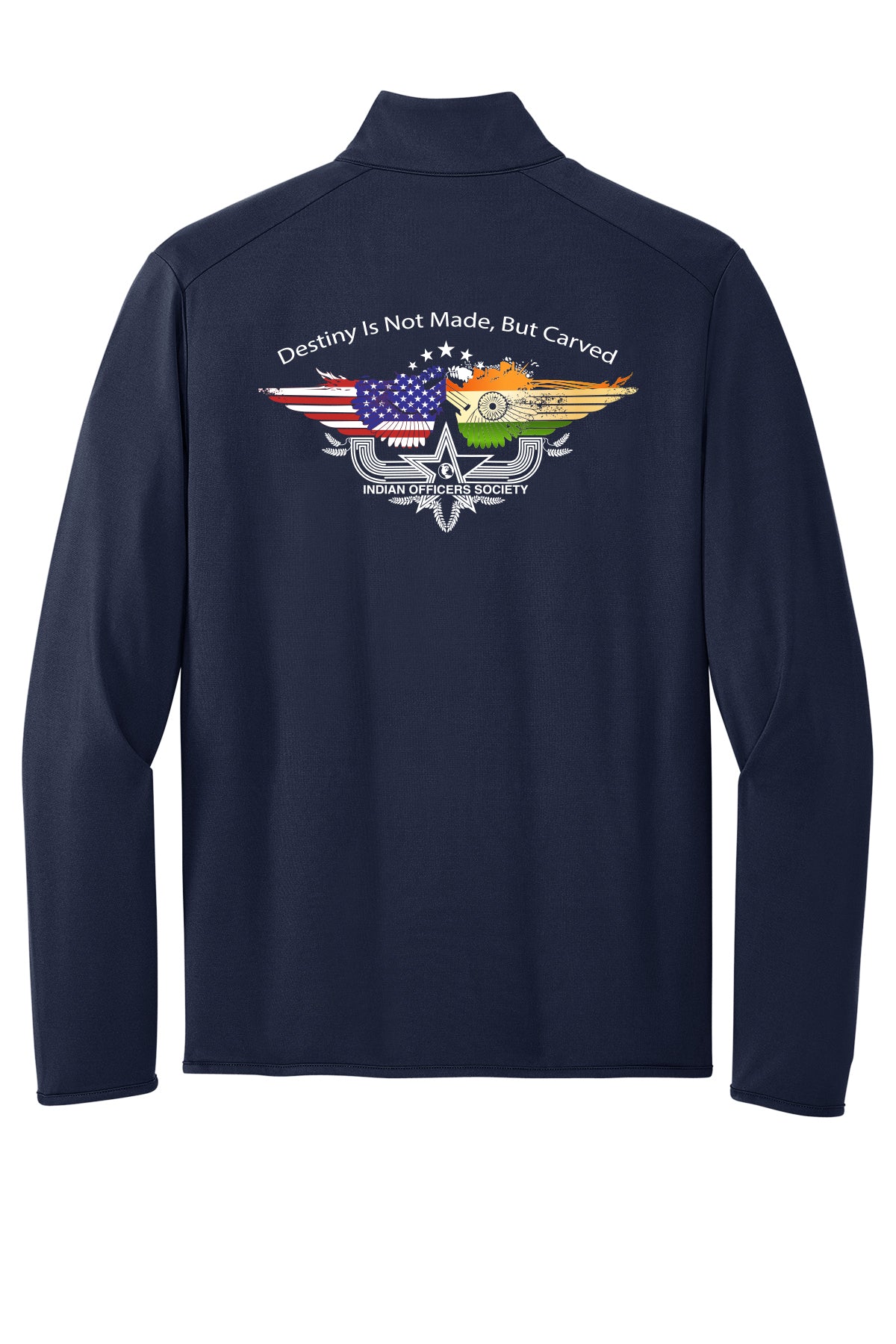 Indian Officers Society IOS Full-Zip Stretch Fleece K595 Navy back design
