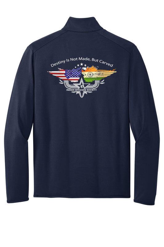 Indian Officers Society IOS Full-Zip Stretch Fleece K595 Navy back design