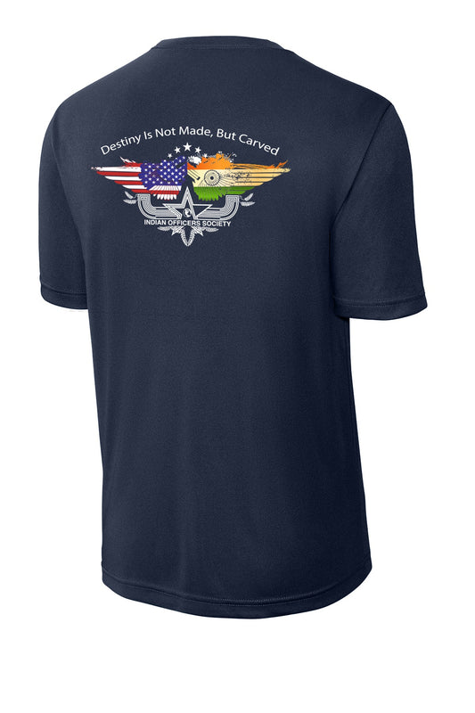 Indian Officers Society IOS Performance T-Shirt ST350 True Navy back design