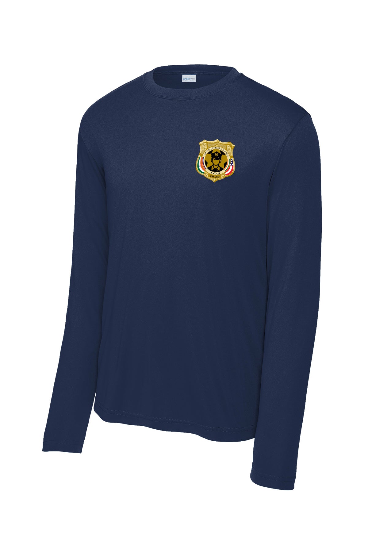 Indian Officers Society IOS Performance Long Sleeve ST350LS True Navy front badge