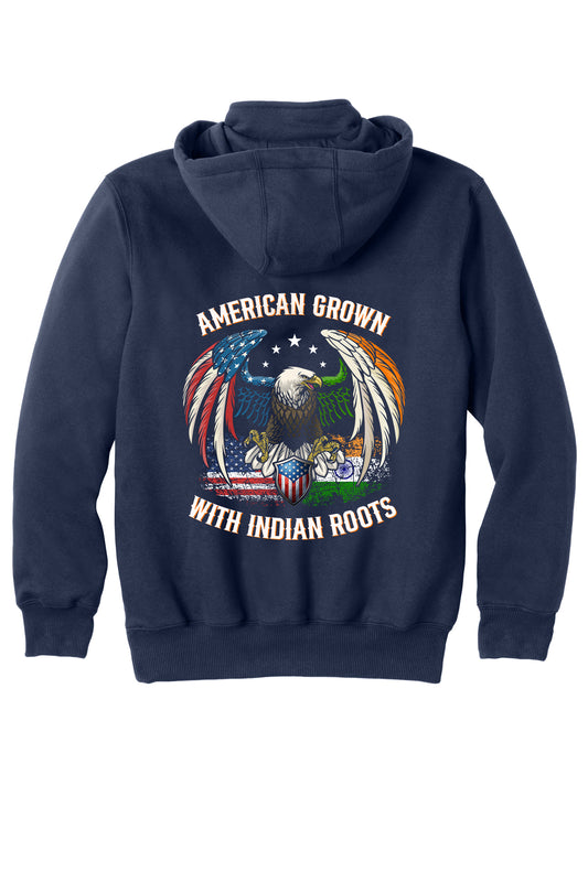 Indian Roots - Indian Officers Society Carhartt 1/4 Zip Hoodie CT100617 back design