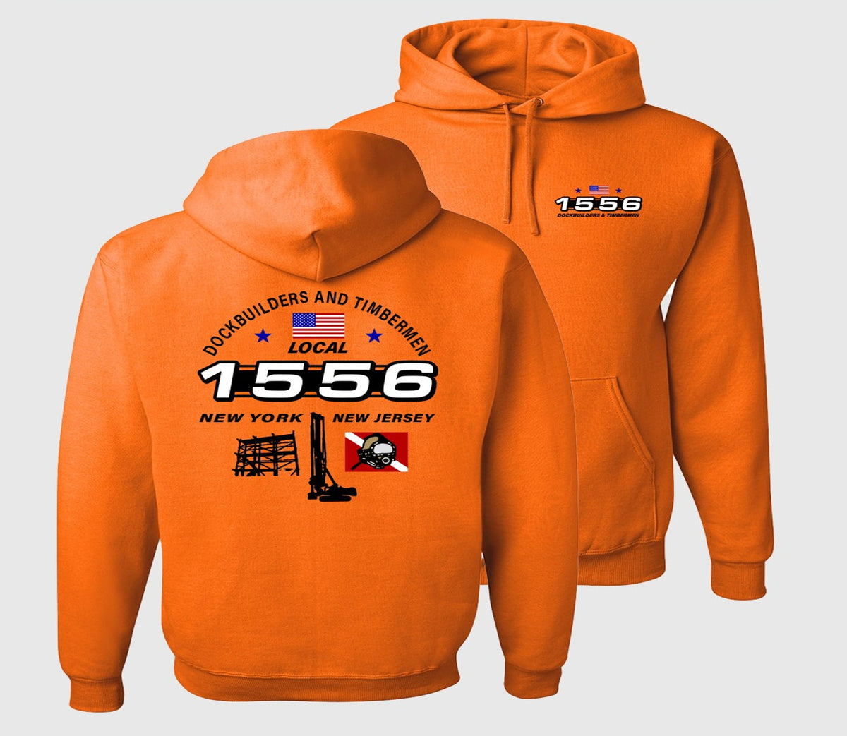 Dockbuilders & Timbermen Local 1556 Hoodie - Safety Orange